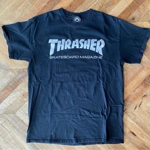 Thrasher Skateboard Magazine Shirt Medium Black Skate Grunge Rock and Roll
